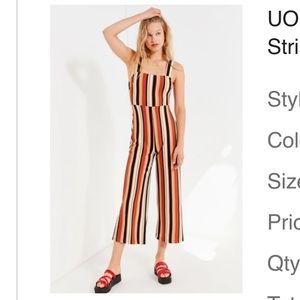 NWT UO Delany Straight-Neck Striped Jumpsuit Small